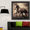 Wood Oil Painting Textured Painting Black horse 80X80 - Ider Furniture