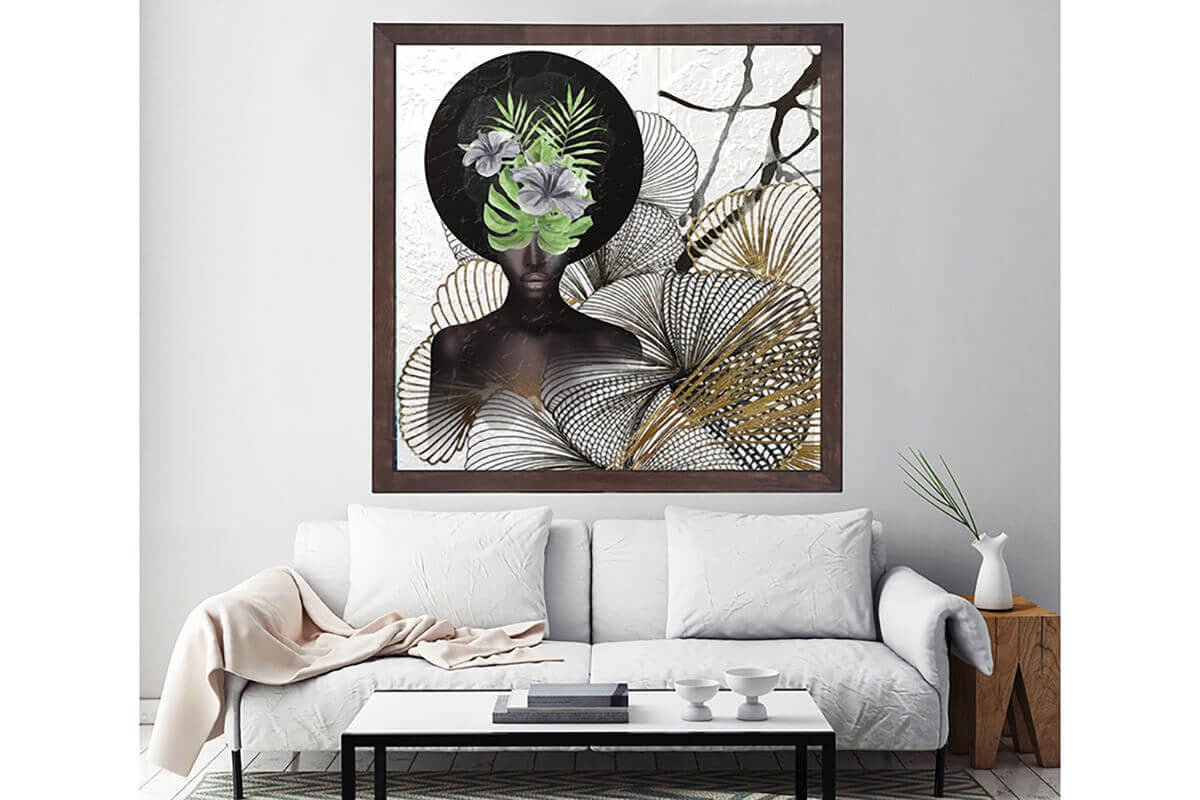 Wooden Frame Oil Painting Textured Painting Portrait 80X80 - Ider Furniture