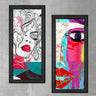 Wood Framed Textured Oil Painting Abstract Pink  2 Pieces 42x80 - Ider Furniture