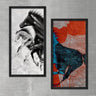 Wood Framed Textured Oil Painting Orange 2 Pieces 42x80 - Ider Furniture