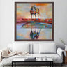 Wooden Frame Oil Painting Reflection Textured Painting 80X80 - Ider Furniture