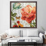 Wooden Frame Oil Painting Textured Painting Summer Rose 80X80 - Ider Furniture
