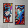 Wood Framed Textured Oil Painting Face Color 2 Pieces 42x80 - Ider Furniture