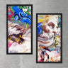 Wood Framed Textured Oil Painting Zeus 2 Pieces 42x80 - Ider Furniture
