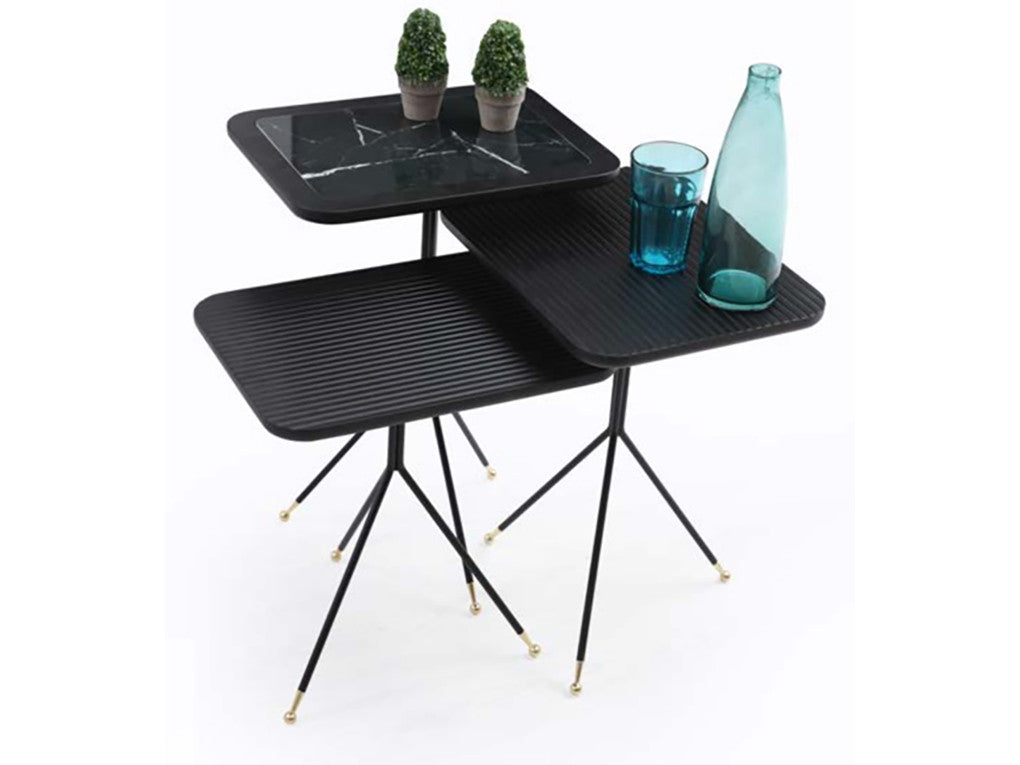 Diamond Nesting Coffee Table Black - Ider Furniture