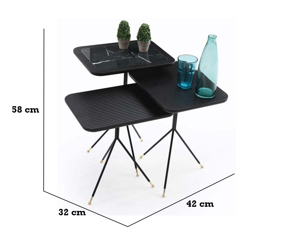 Diamond Nesting Coffee Table Black - Ider Furniture