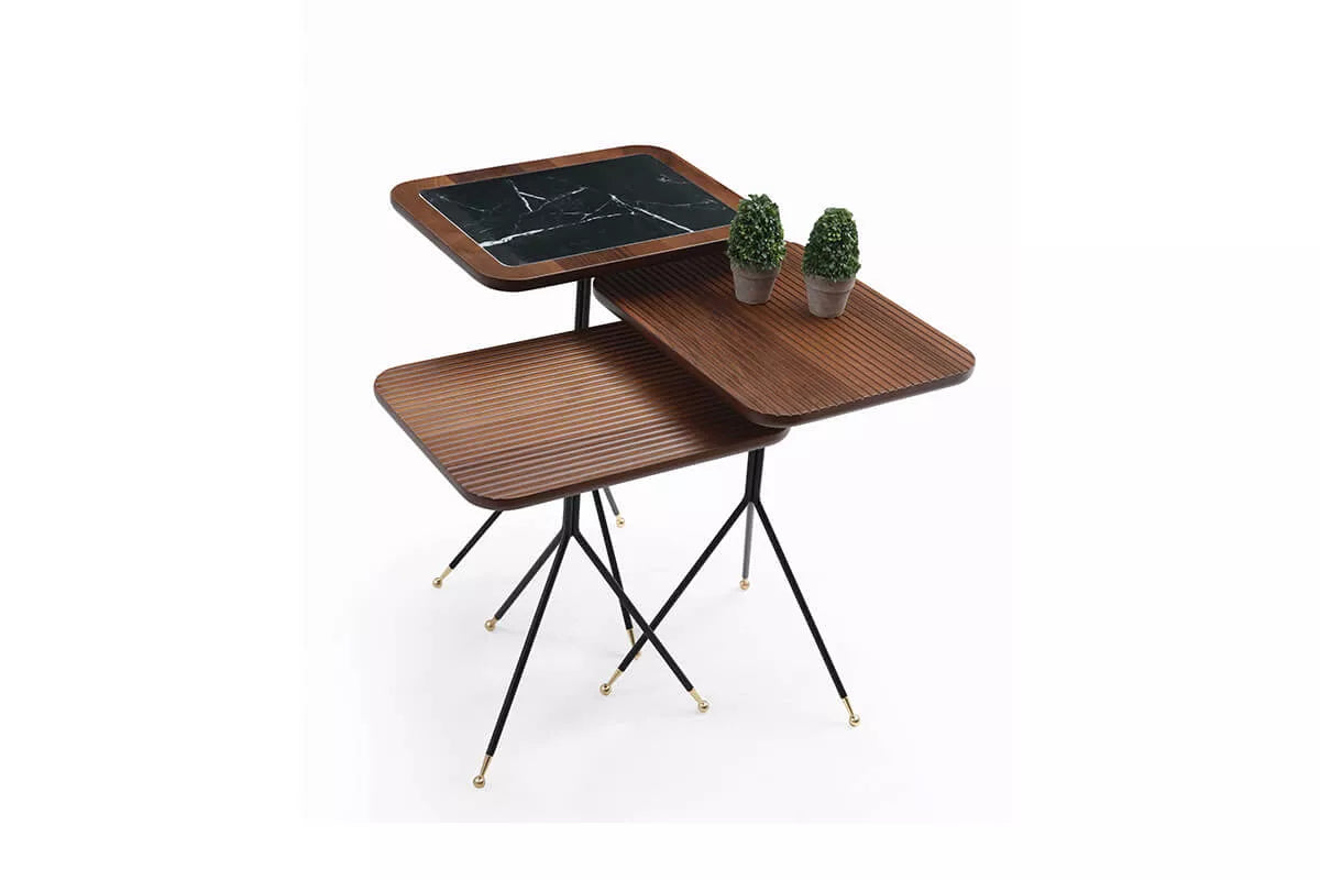 Diamond Nesting Table Walnut - Ider Furniture