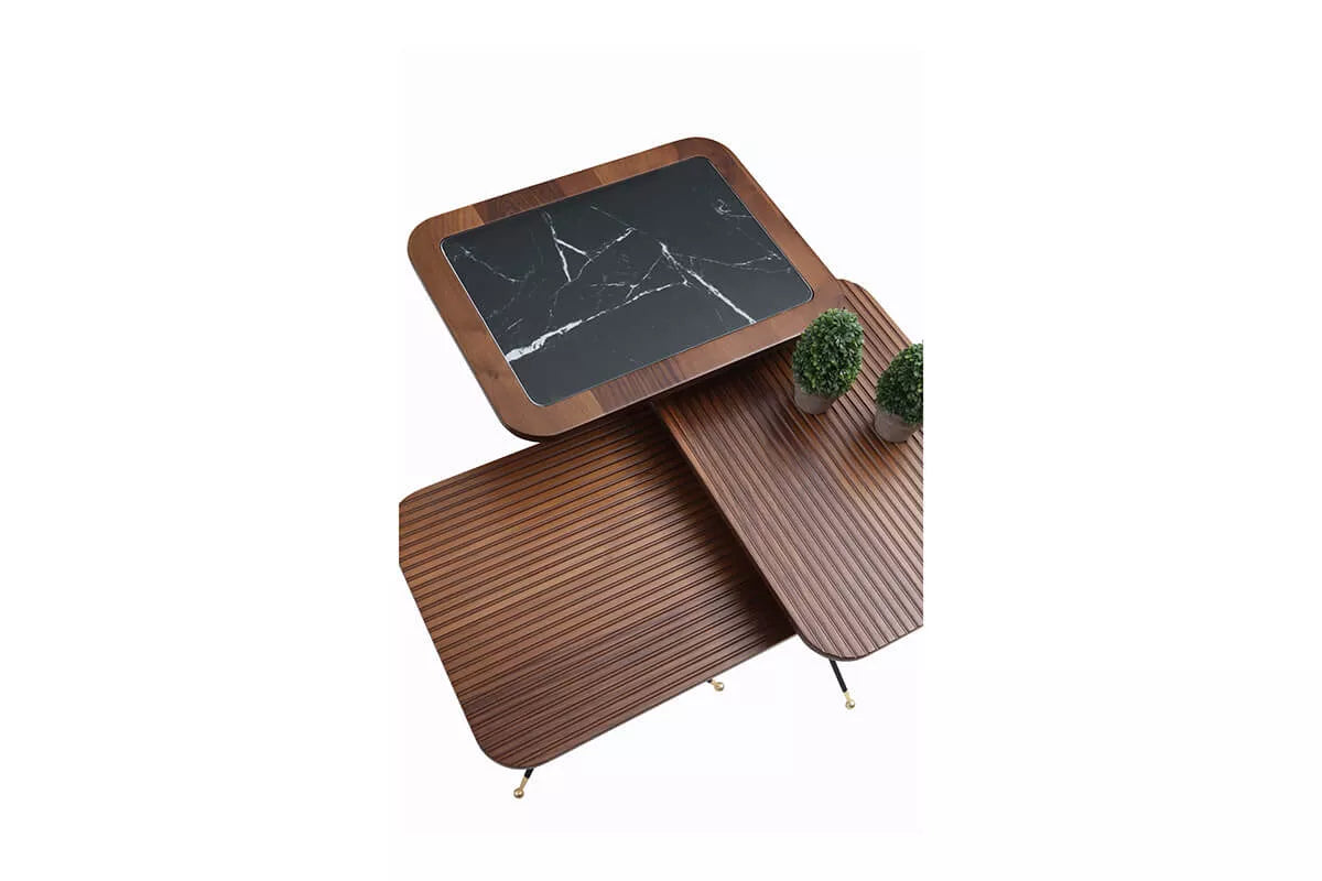 Diamond Nesting Table Walnut - Ider Furniture