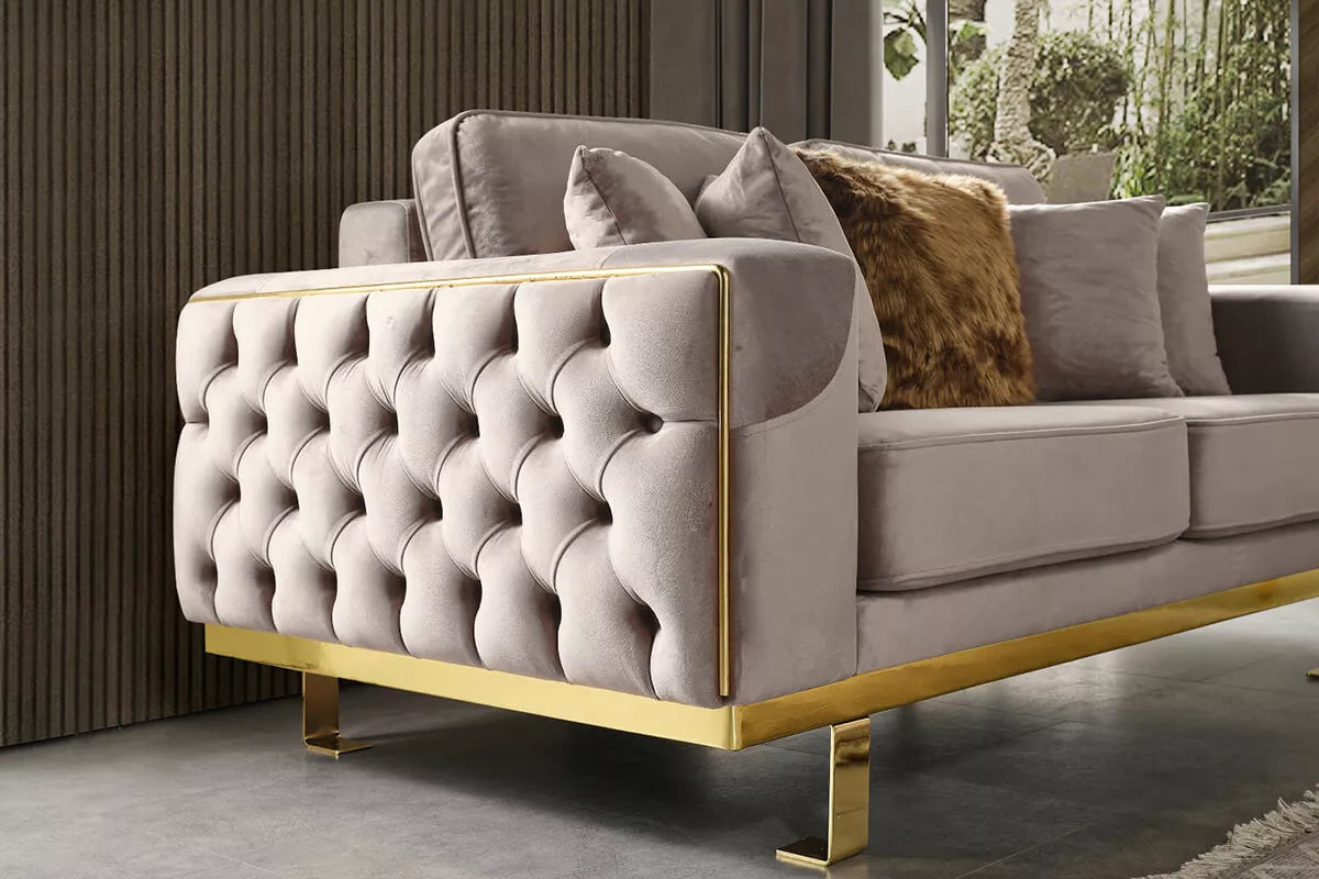 Helen Sofa Set (Gold Legs) - Ider Furniture