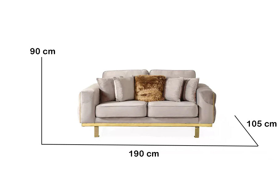 Helen 2 Seater Sofa Gold - Ider Furniture