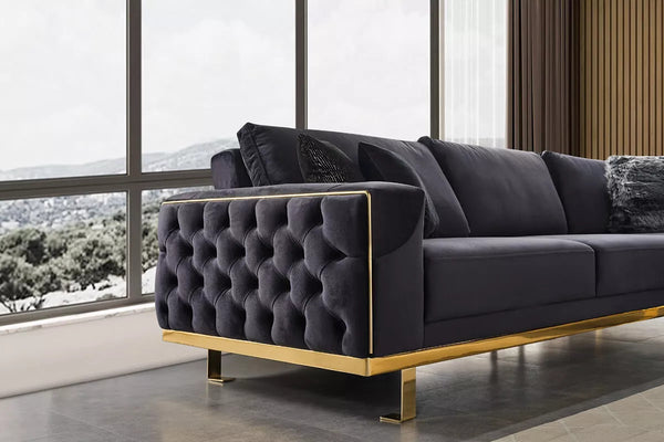 Helen Corner Sofa Gold - Ider Furniture