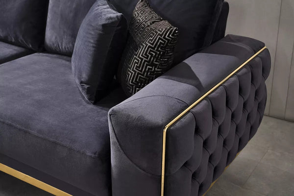 Helen Corner Sofa Gold - Ider Furniture