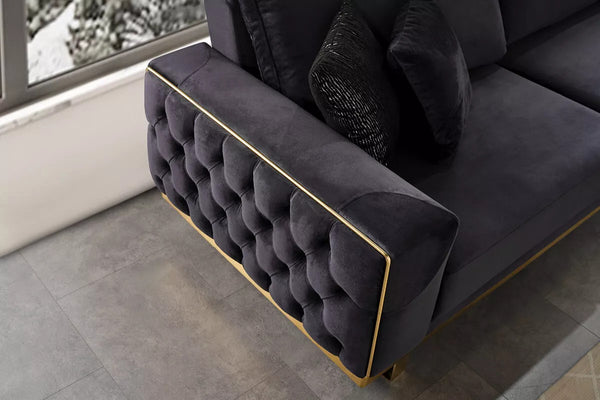 Helen Corner Sofa Gold - Ider Furniture