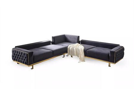 Helen Corner Sofa Gold - Ider Furniture