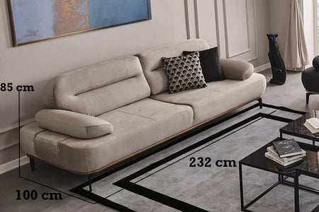 Mira 3 Seater Sofa Cream - Ider Furniture