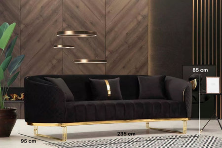 Miray 3 Seater Sofa Black - Ider Furniture