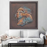 Custom Made Relief Painting Bronze Antique Native American 80X80 - Ider Furniture