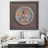 Custom Made Relief Painting Bronze Antique Zen Buddha 80X80 - Ider Furniture