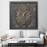 Custom Made Relief Painting Bronze Deer Head 80X80 - Ider Furniture