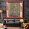 Custom Made Relief Painting Bronze Red Buddha 80X80 - Ider Furniture