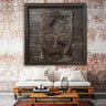 Custom Made Relief Painting Bronze Black Buddha 80X80 - Ider Furniture