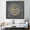 Custom Made Relief Painting Bronze Zen Buddha 80X80 - Ider Furniture