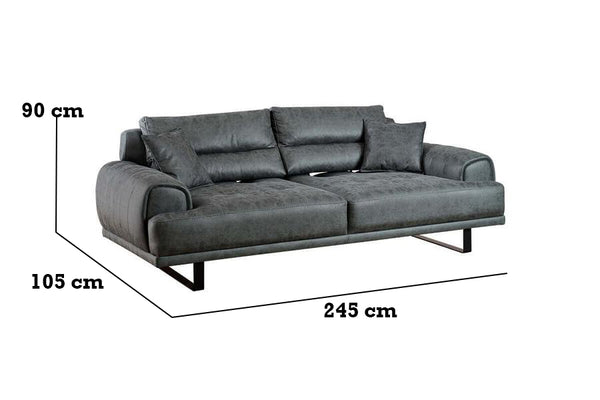 Palermo 3 Seater Sofa Anthracite - Ider Furniture