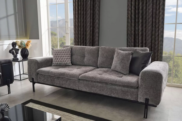 Anka 3 Seater Sofa Bed - Single Size Sofa Bed - Velvet - Metal Legs - Ider Furniture London - View 2