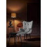 Roma Armchair + Gray Pouffe - Armchair - Gray - Ider Furniture London