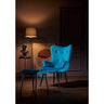 Roma Armchair + Blue Pouffe - Armchair - Blue - Ider Furniture London
