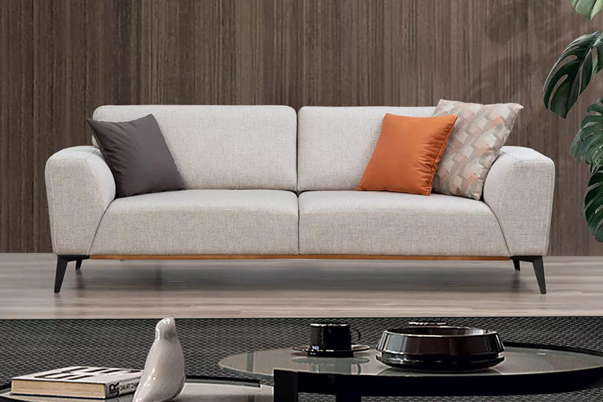 Safran 3 Seat Sofa Cream - Ider Furniture