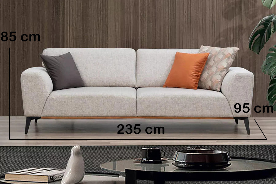 Safran 3 Seat Sofa Bed Cream - Ider Furniture