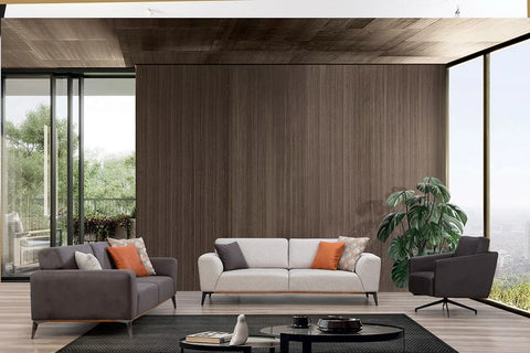 Safran Sofa Bed Set Cream & Anthracite - Ider Furniture