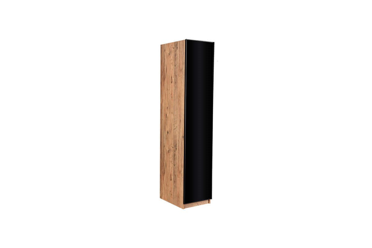 Sardis 1 Door Black Glass Cabinet with Shelf - Ider Furniture