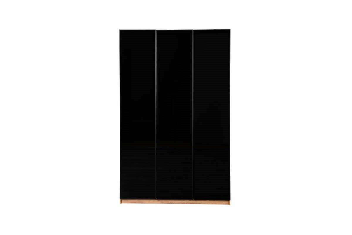 Sardis 3 Doors Black Glass Wardrobe - Ider Furniture