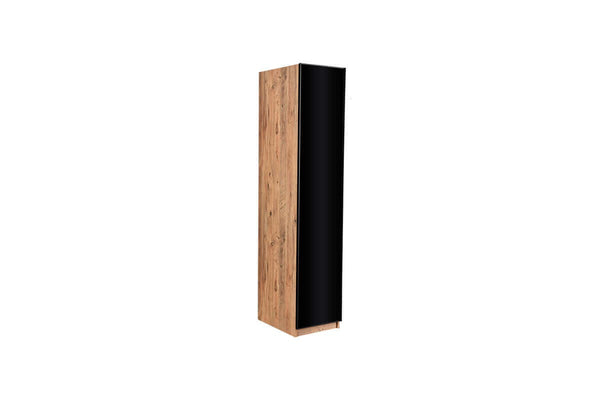 Sardis Corner Wardrobe Set 9 Doors Black Glass - Ider Furniture