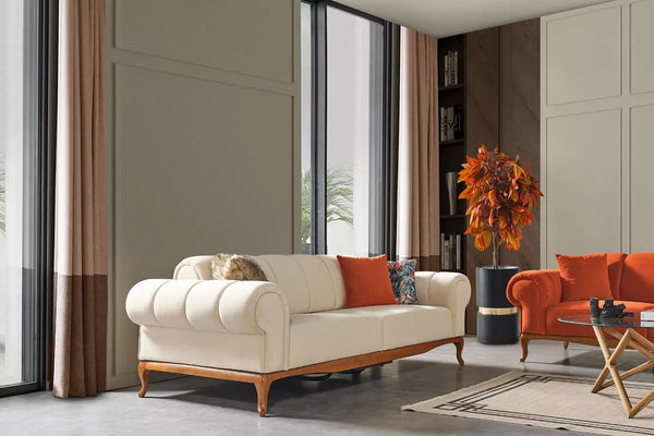 Violet Sofa Set Orange Cream - Ider Furniture